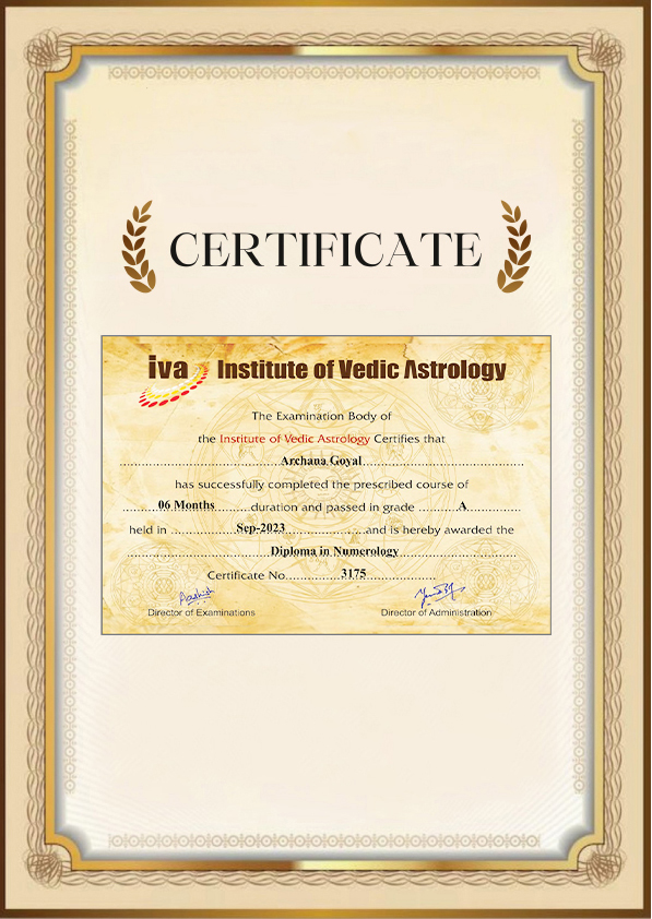 Advance Numerology Course from Institute of Vedic Astrology.